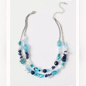 NWT Free People Steal The Show Choker Turquoise Blue